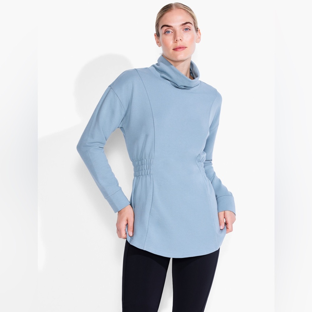 BRUSHED TERRY RUCHED TUNIC
